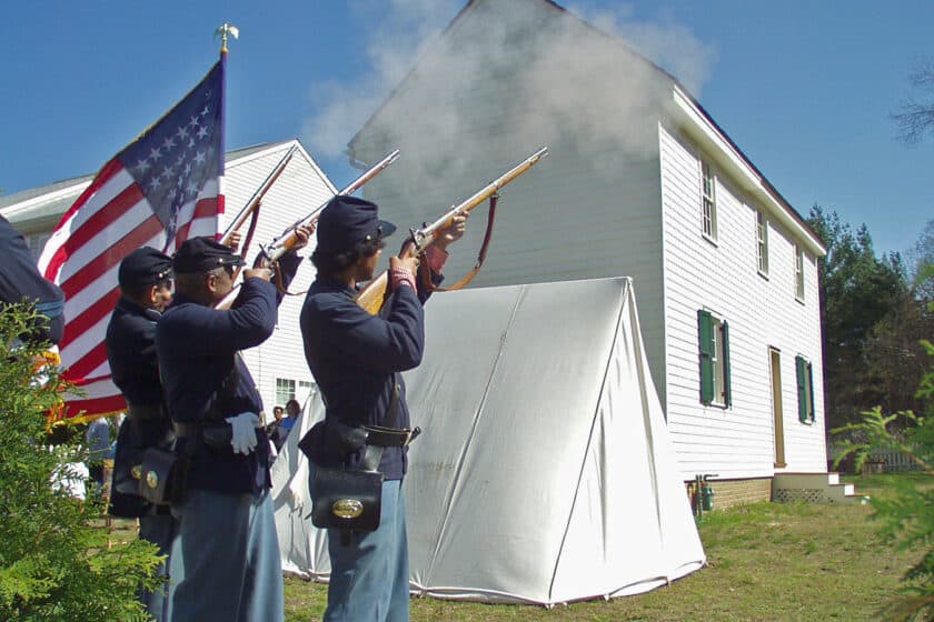 22nd USCT Infantry Regiment War Reenactors Unveil New Flag